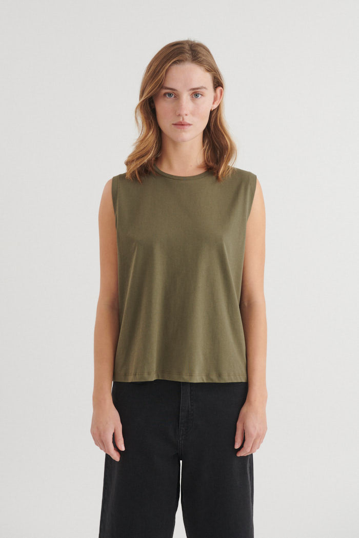 basic-apparel-raja-tank-top-army-bio-baumwolle image 1