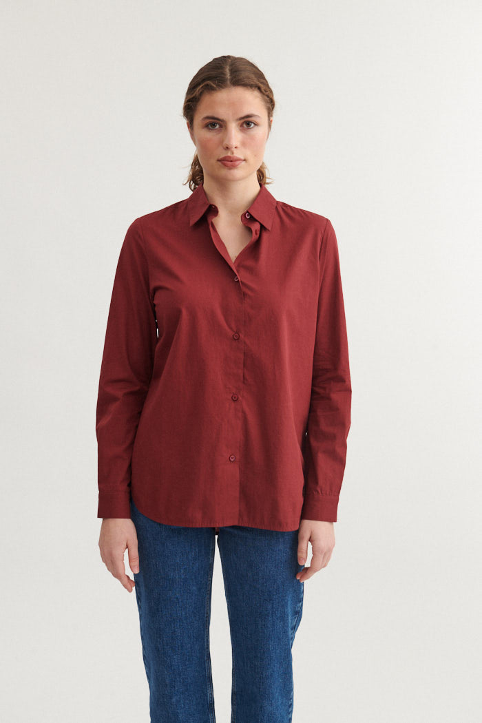 basic-apparel-vilde-classic-shirt-bluse-bordeaux-bio-baumwolle image 1