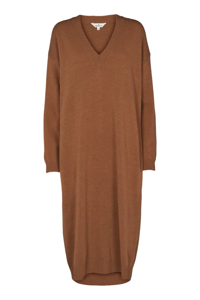 basic-apparel-lise-v-dress-wollkleid-chipmunk-oversize image 1