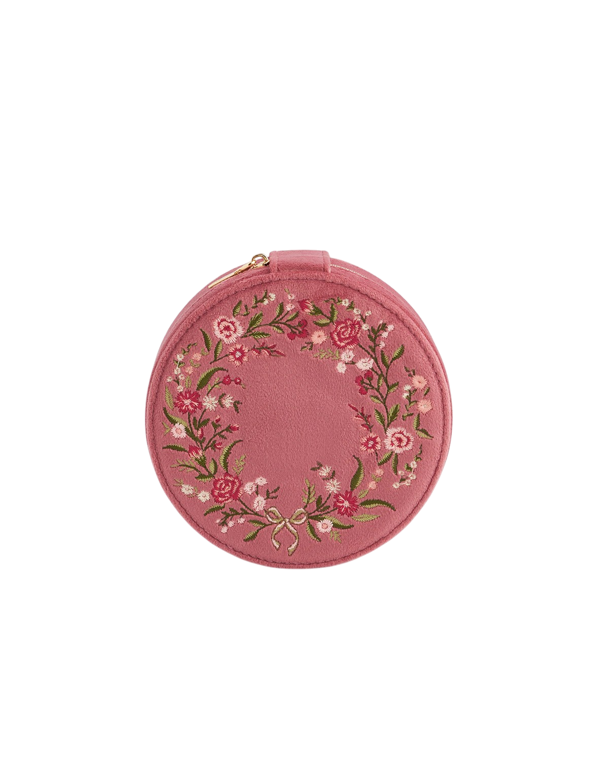 fable-england-accessories-schmuckbox-samt-rosa-rund-bestickt image 1