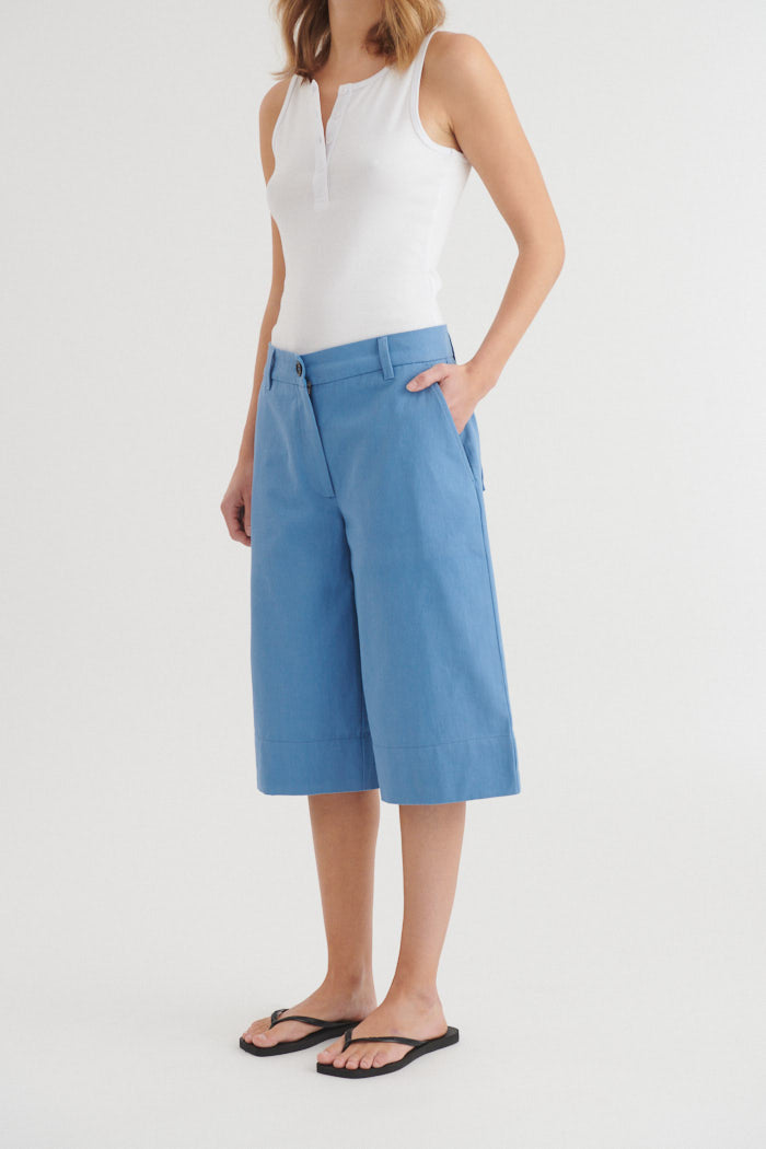 basic-apparel-lilla-shorts-riviera-bio-baumwolle-blau image 2