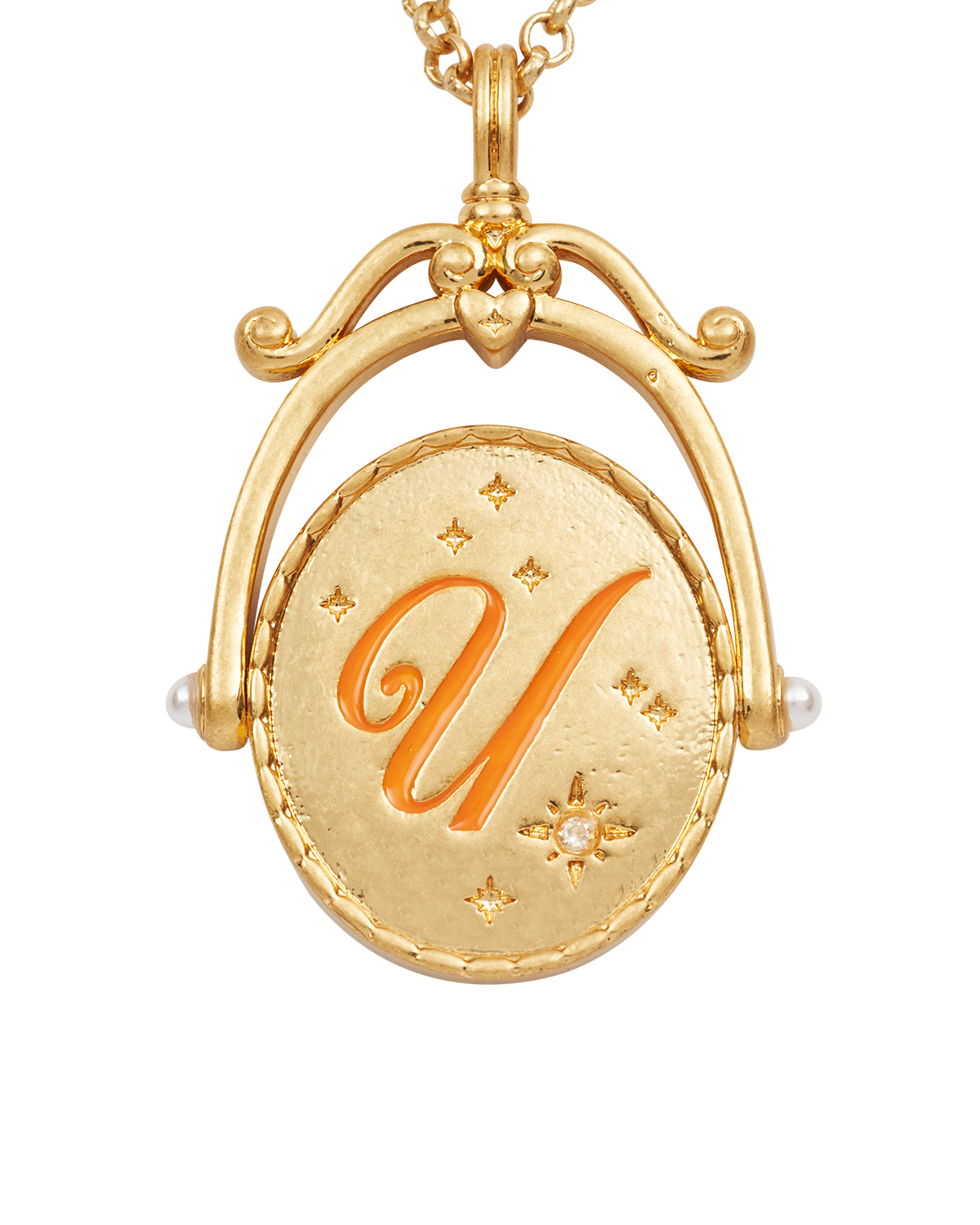 fable-england-jewellery-u-initial-ursinia-gold-spinner-halskette image 1