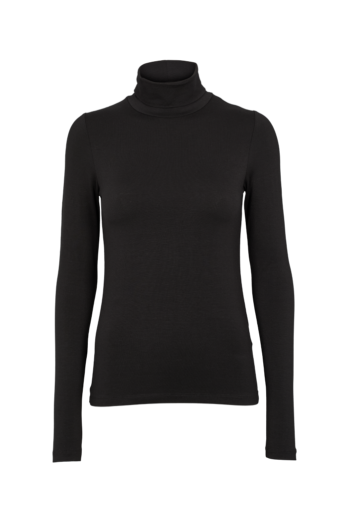 basic-apparel-joline-t-neck-shirt-schwarz-tencel-rollkragen image 5