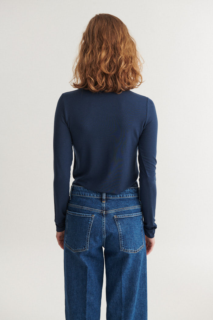 basic-apparel-joline-t-neck-shirt-navy-tencel image 3