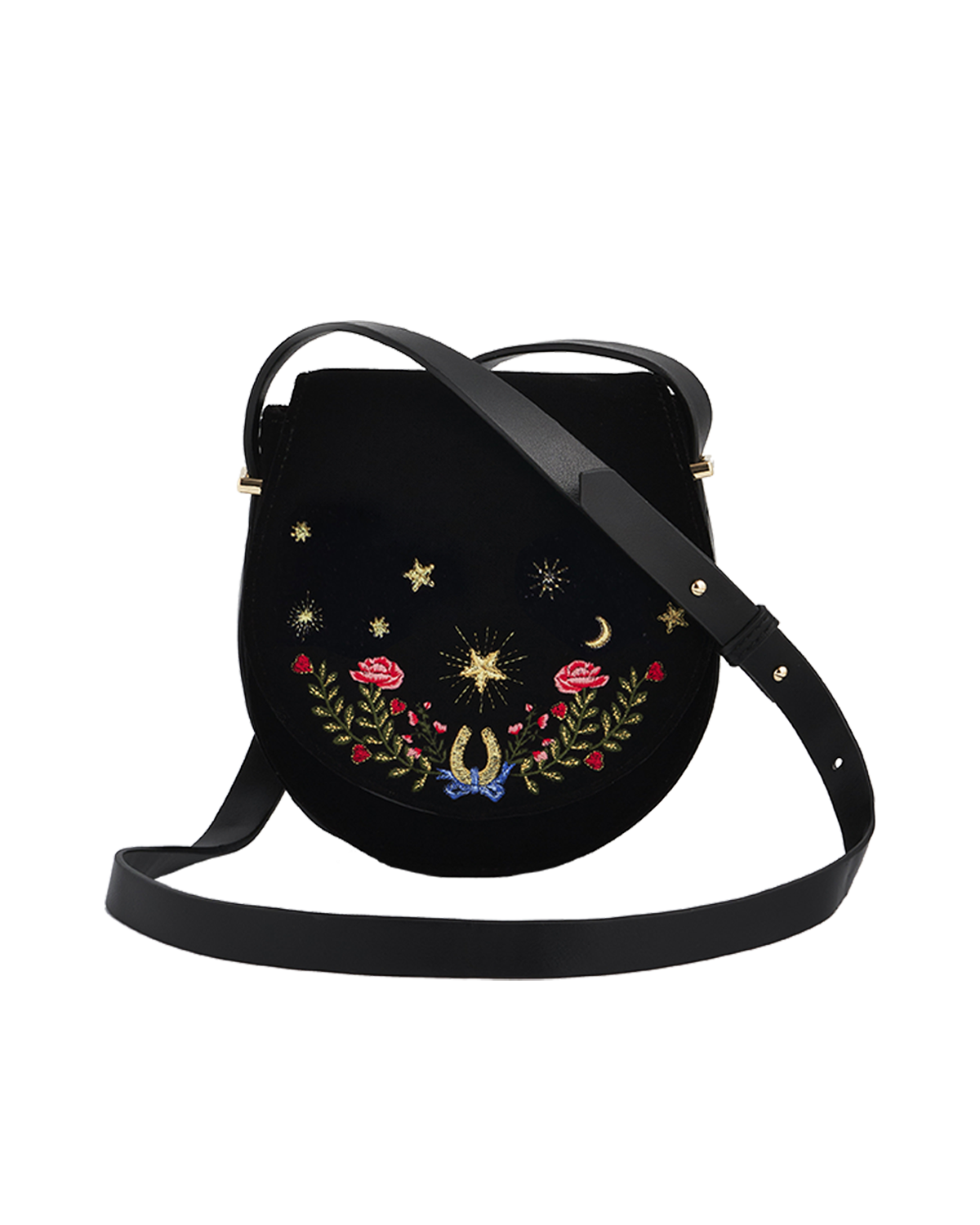 fable-england-kate-saddle-bag-samt-schwarz-bestickt image 1