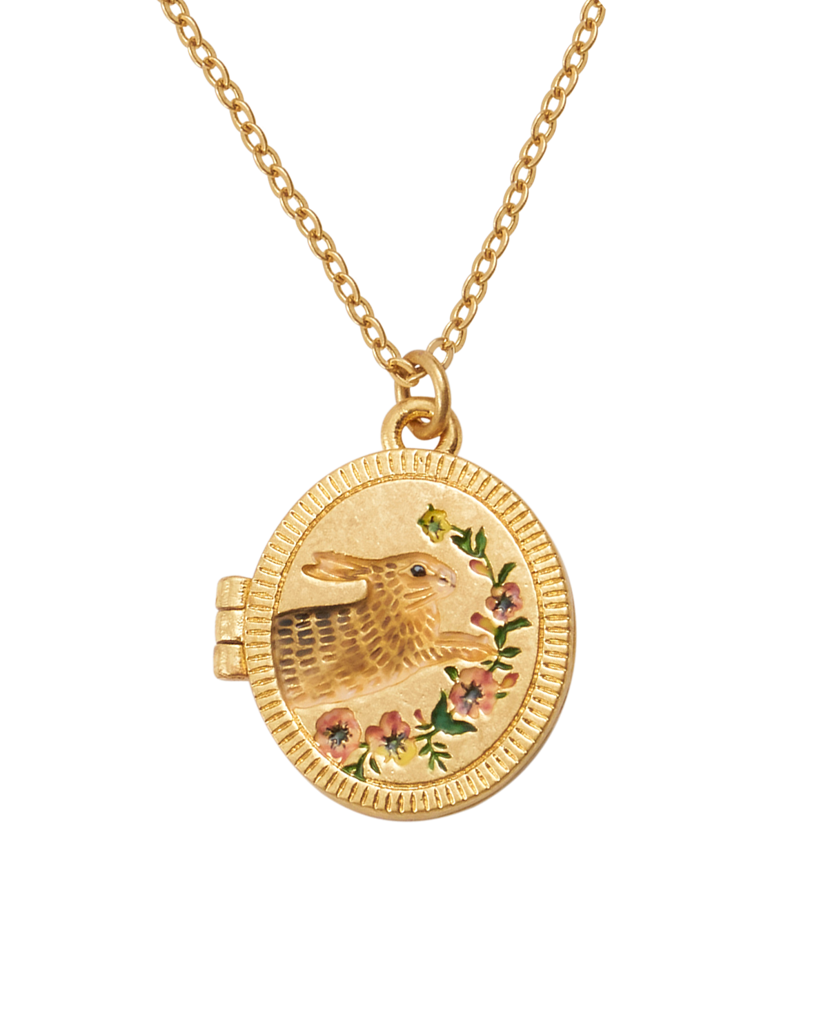 fable-england-running-bunny-locket-halskette-medaillon-gold image 1