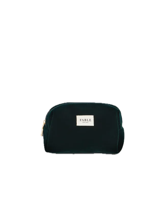 fable-england-kosmetiktasche-samt-waldgr-n-pouch image 1