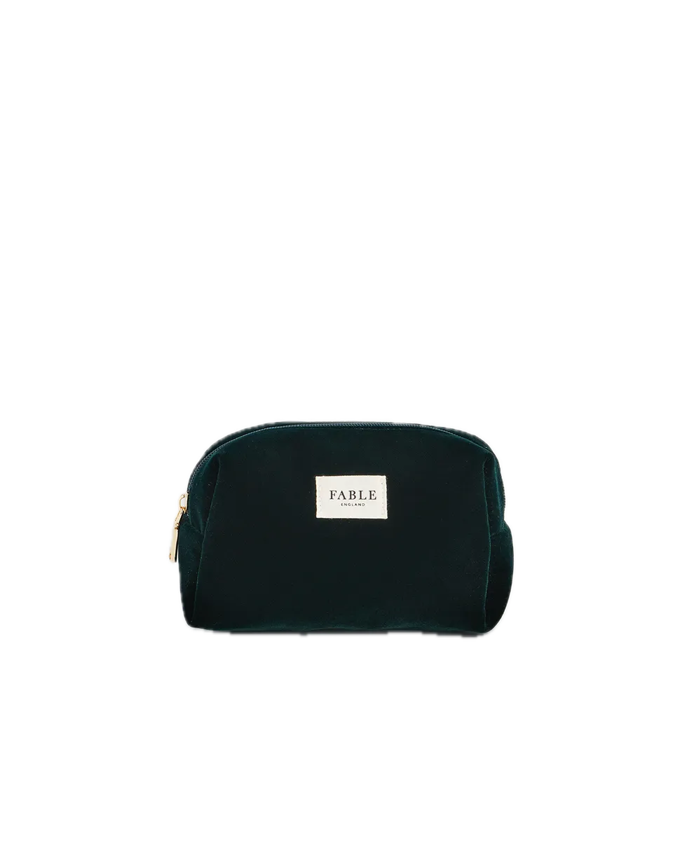 fable-england-kosmetiktasche-samt-waldgr-n-pouch image 1
