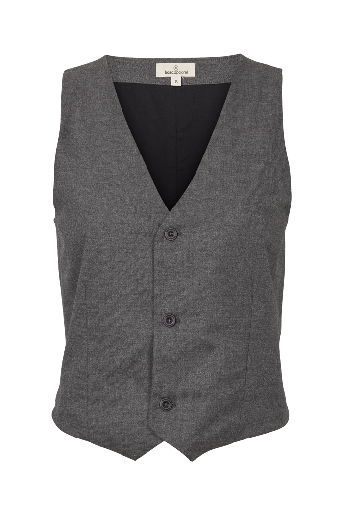 basic-apparel-marjorie-weste-dark-grey-mel-anzugweste image 1
