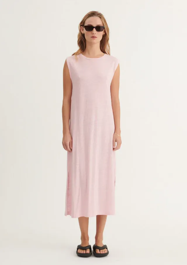 basic-apparel-ryda-tank-dress-kleid-rose-shadow-leinen image 1