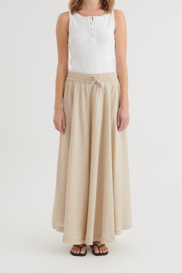 basic-apparel-carina-ba433-08-leinenrock-natural-melange-lang image 1