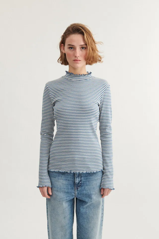 basic-apparel-silma-high-neck-shirt-copen-blue-birch image 1