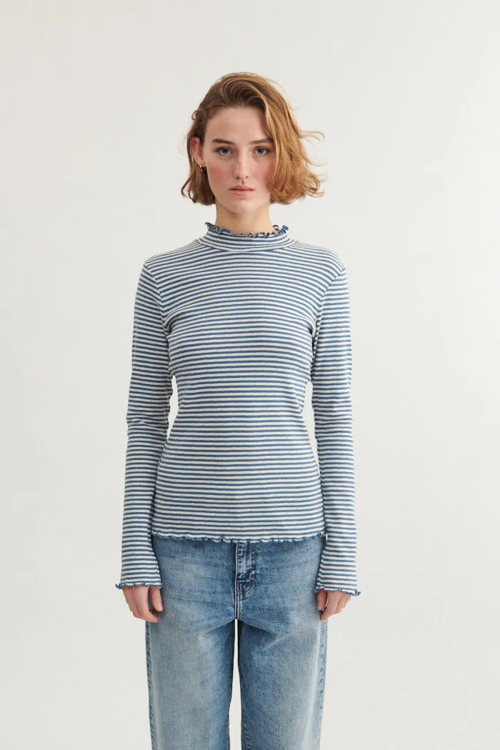 basic-apparel-silma-high-neck-shirt-copen-blue-birch image 1