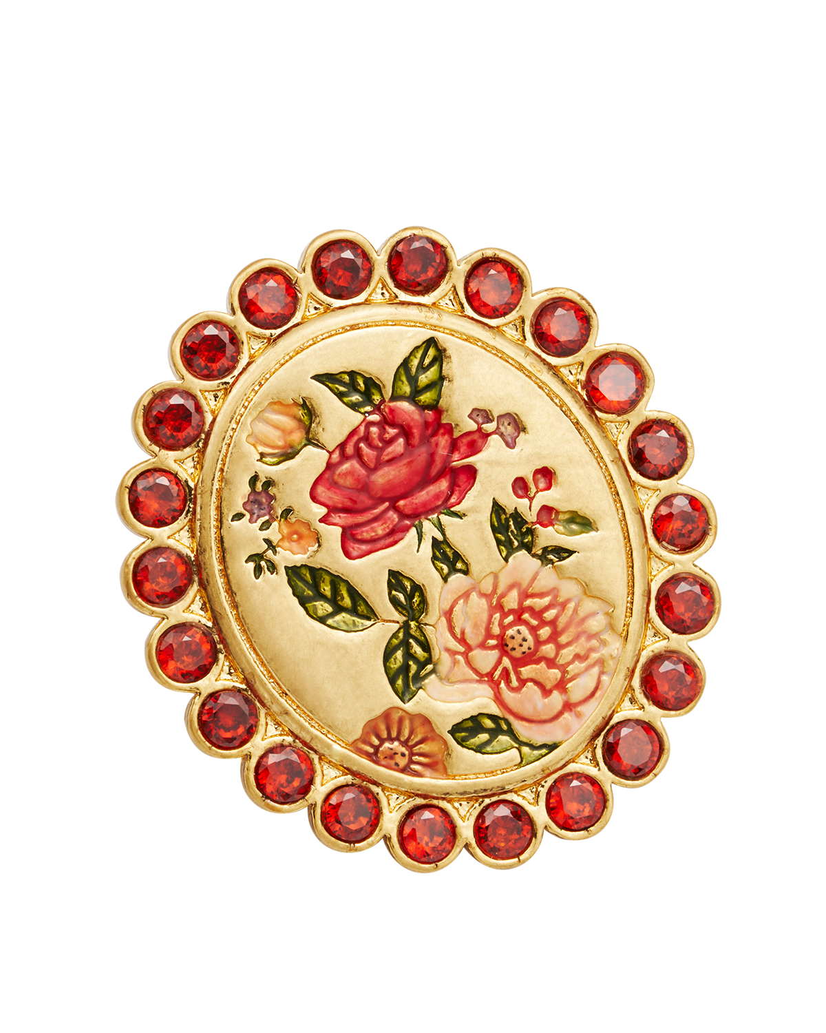 fable-england-eve-floral-brosche-gold-granat image 1