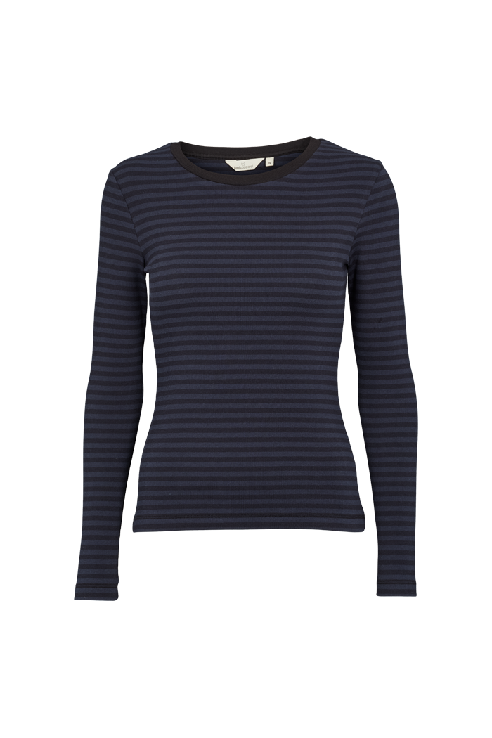 basic-apparel-ludmilla-langarmshirt-black-navy-bio-baumwolle image 1