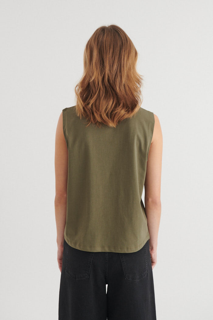 basic-apparel-raja-tank-top-army-bio-baumwolle image 3