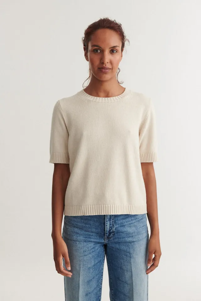 basic-apparel-cady-ss-o-neck-kurzarmpullover-natural-wolle image 1