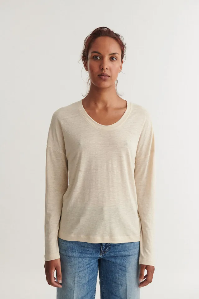 basic-apparel-ashly-ls-tee-longsleeve-summer-sand-leinen image 1