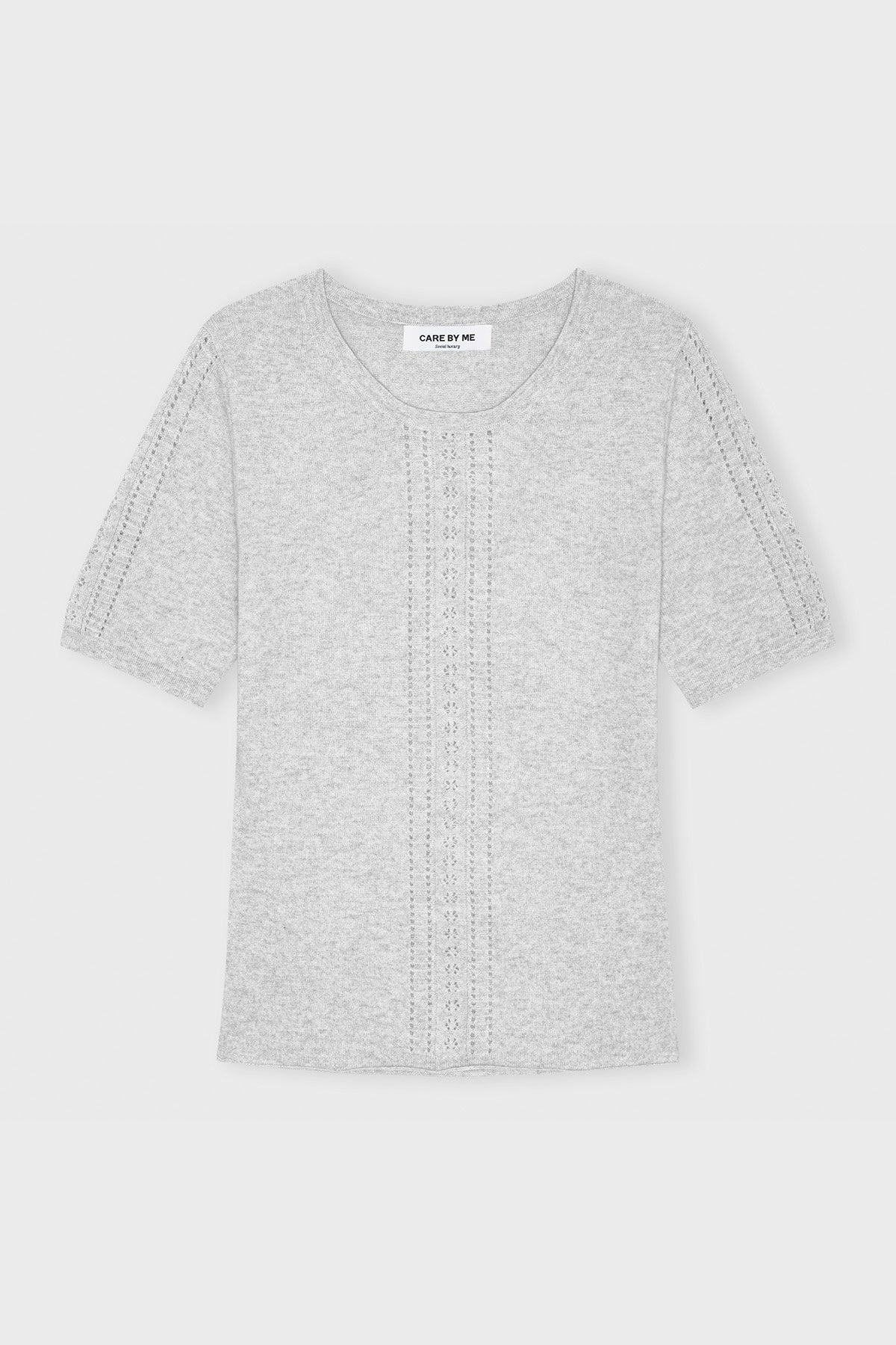 care-by-me-natacha-t-shirt-strickshirt-dusty-brown-melange-wolle-kaschmir image 1