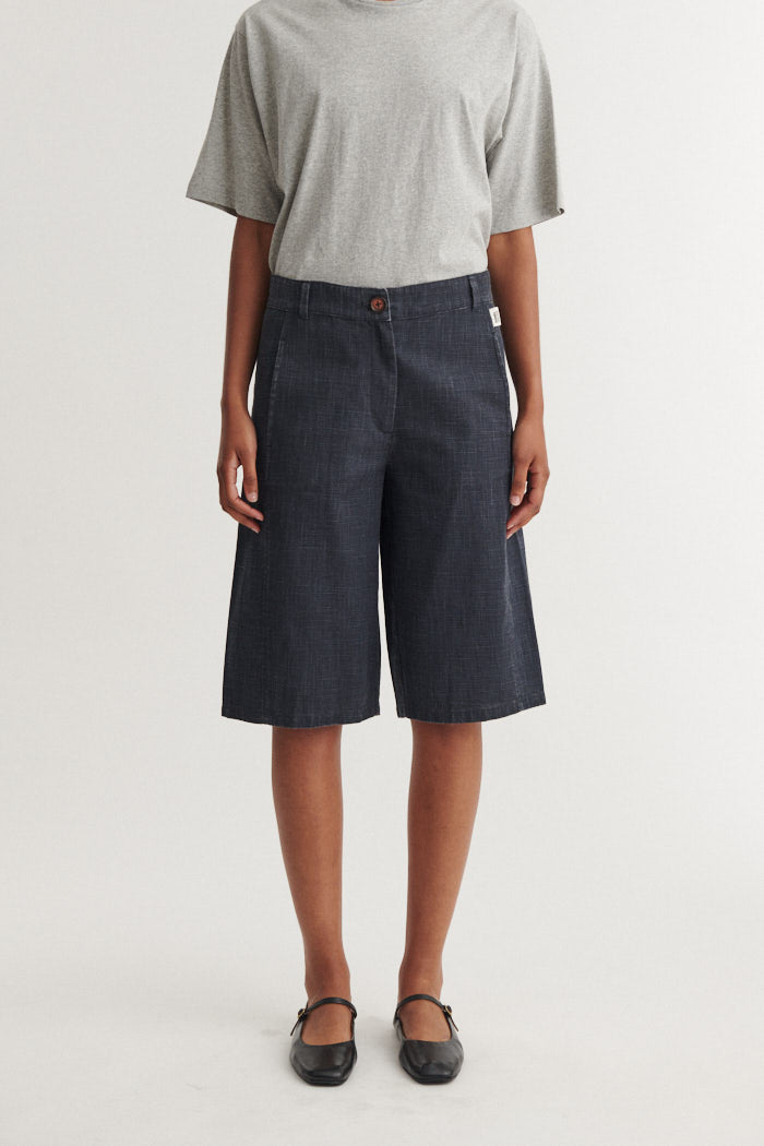 basic-apparel-senia-long-shorts-asphalt-bio-baumwolle image 1
