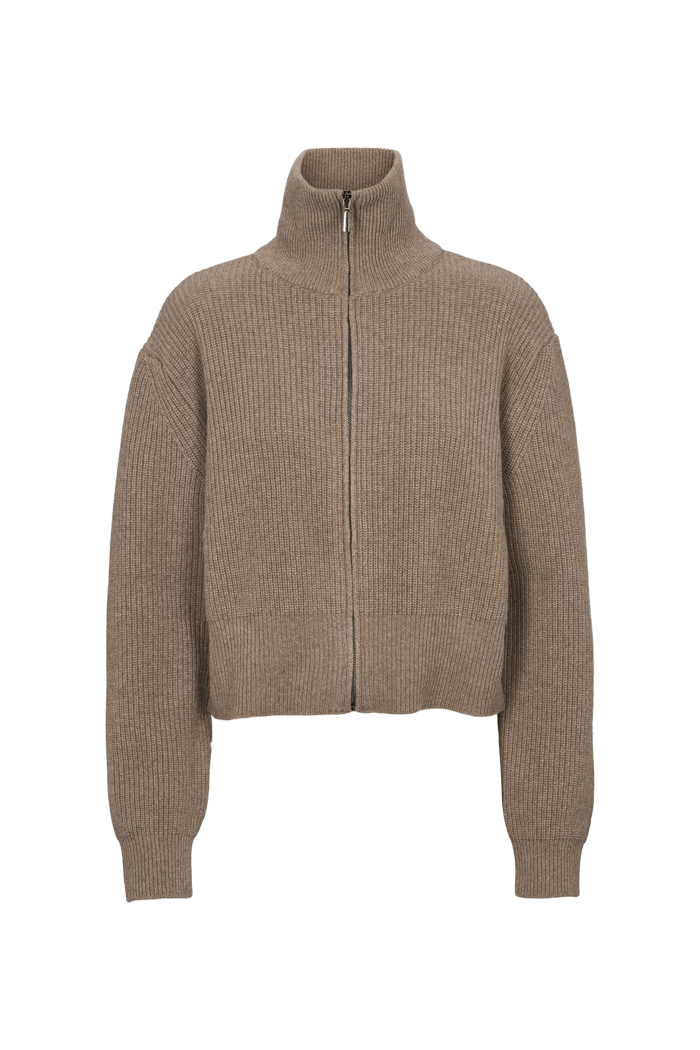 basic-apparel-cady-zip-cardigan-strickjacke-greige-wolle image 5