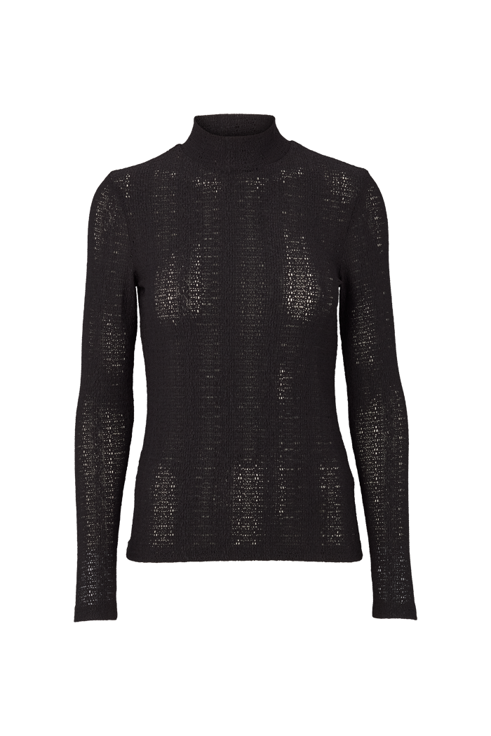 basic-apparel-sweaters-suvi-t-neck-shirt-schwarz-spitze image 1