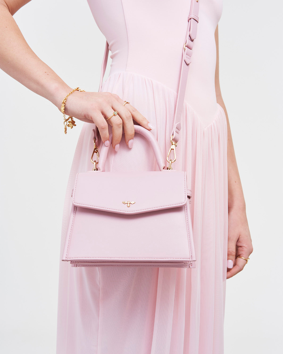fable-england-structured-tote-tasche-rosa-klein-biene image 6