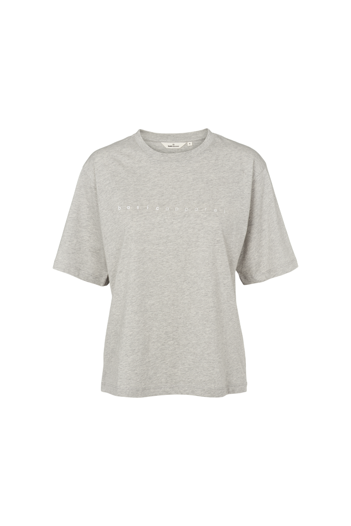 basic-apparel-raja-logo-tee-t-shirt-hellgrau-bio-baumwolle image 1