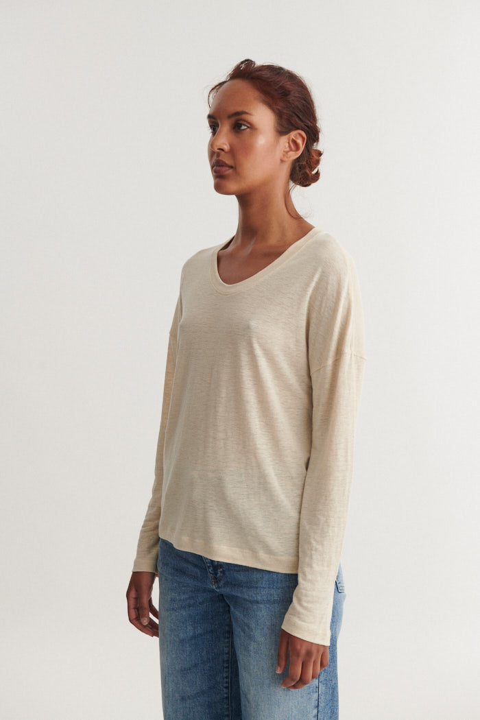 basic-apparel-ashly-ls-tee-longsleeve-summer-sand-leinen image 2