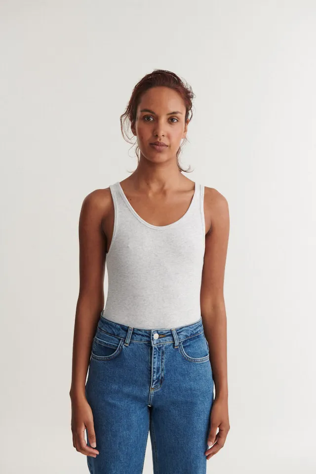 basic-apparel-ludmilla-tank-top-light-grey-mel-bio-baumwolle image 1