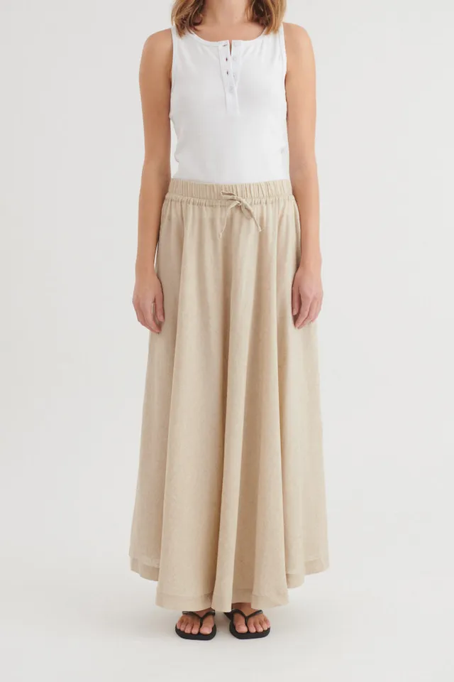 basic-apparel-carina-ba433-08-leinenrock-natural-melange-lang image 1