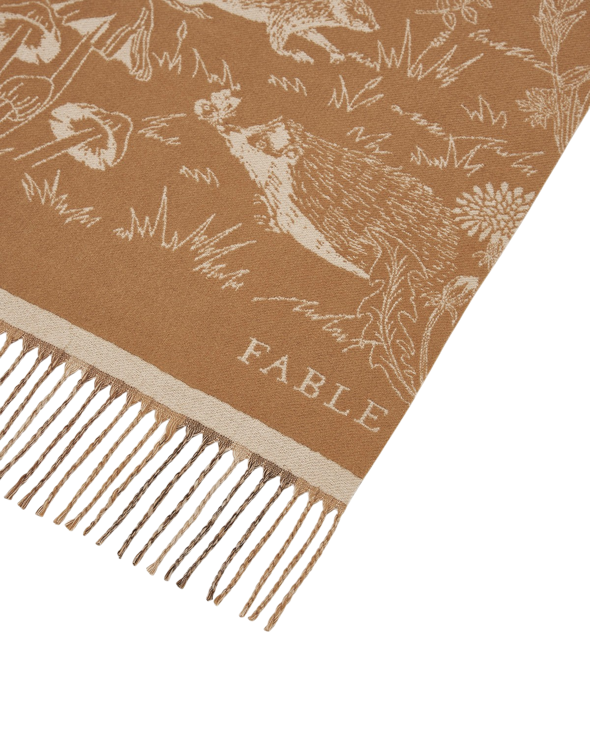 fable-england-woodland-winterschal-tan-karo-jacquard image 6