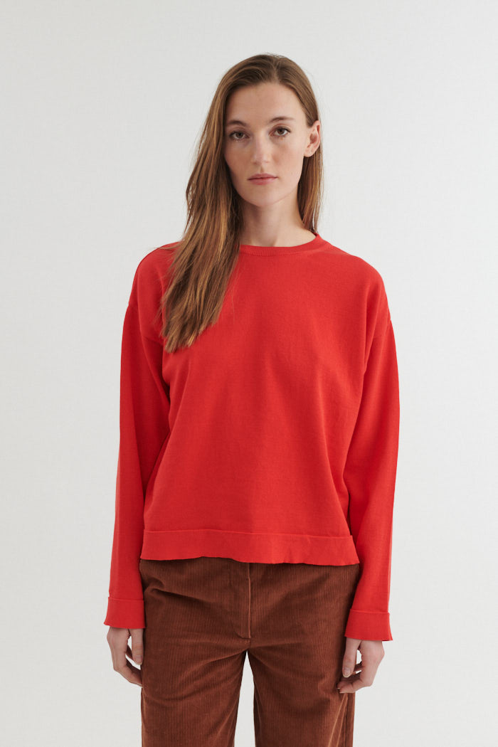 basic-apparel-kari-o-neck-pullover-rot-bio-baumwolle image 1