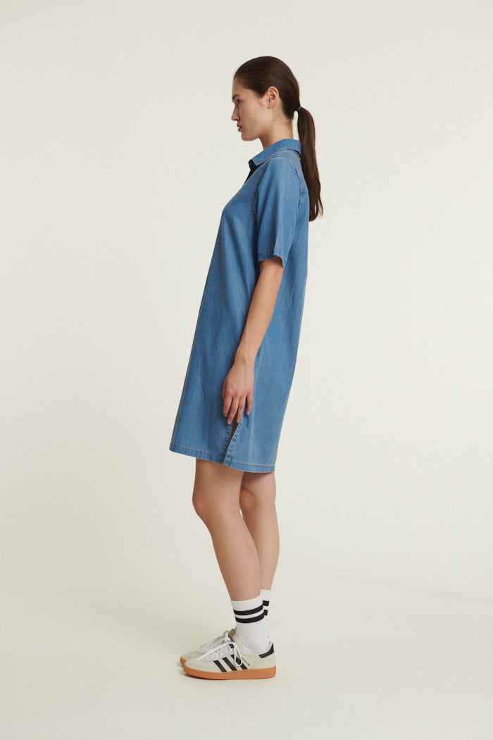 basic-apparel-bine-polo-dress-kleid-light-blue-tencel-mix image 2