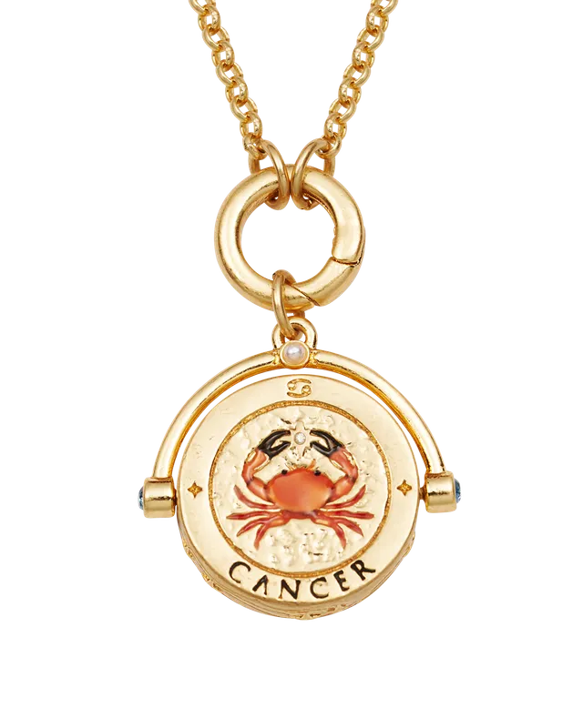 fable-england-jewellery-cancer-zodiac-spinner-halskette-gold-krebs image 1