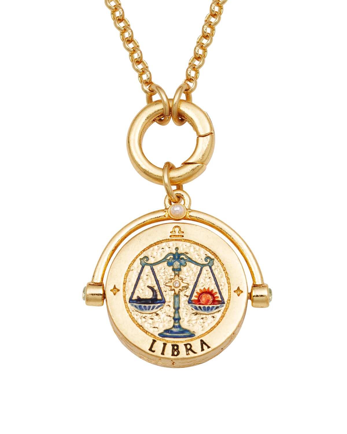 fable-england-libra-zodiac-spinner-halskette-gold-waage image 1