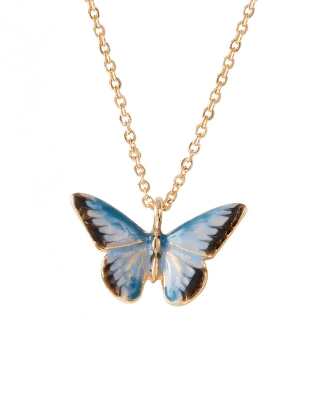 fable-england-jewellery-halskette-blue-butterfly-kurz-blau image 1