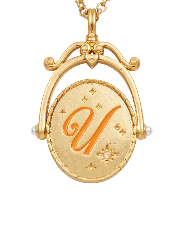 fable-england-jewellery-u-initial-ursinia-gold-spinner-halskette image 1