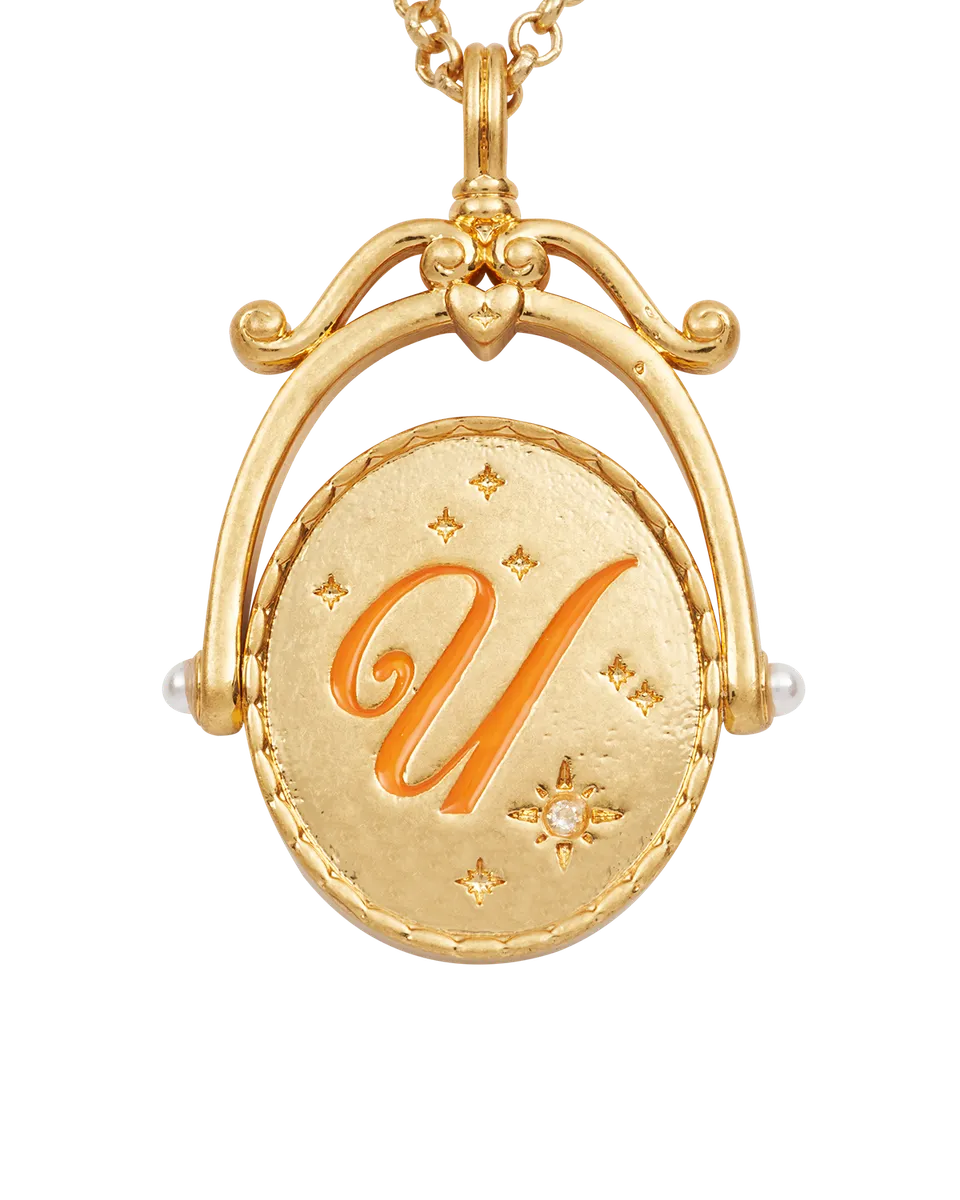 fable-england-jewellery-u-initial-ursinia-gold-spinner-halskette image 1