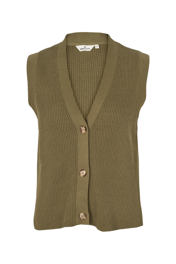 basic-apparel-winie-vest-strickweste-martini-olive-bio image 1