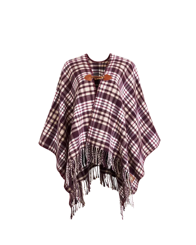 fable-england-check-cape-schal-karamell-schoko-oversize image 1