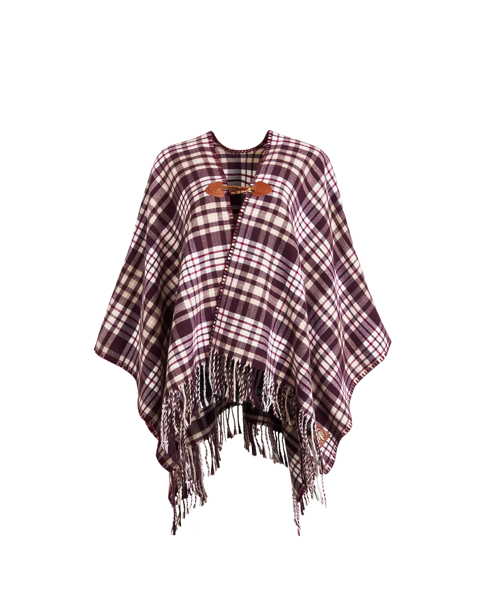 fable-england-check-cape-schal-karamell-schoko-oversize image 1