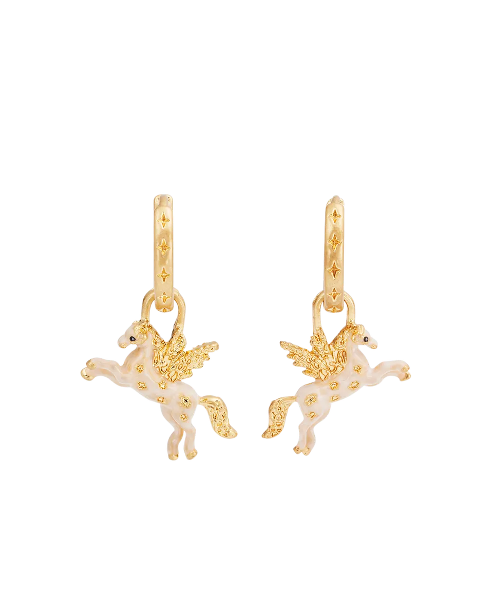 fable-england-pegasus-huggie-ohrringe-gold-wei-emaille image 1