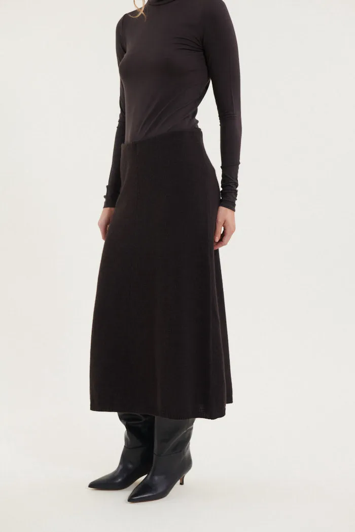 basic-apparel-lise-3-4-skirt-strickrock-braun-wolle image 1