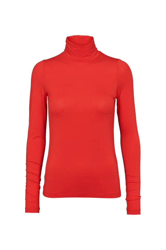 basic-apparel-joline-t-neck-shirt-rot-tencel-slim-fit image 1
