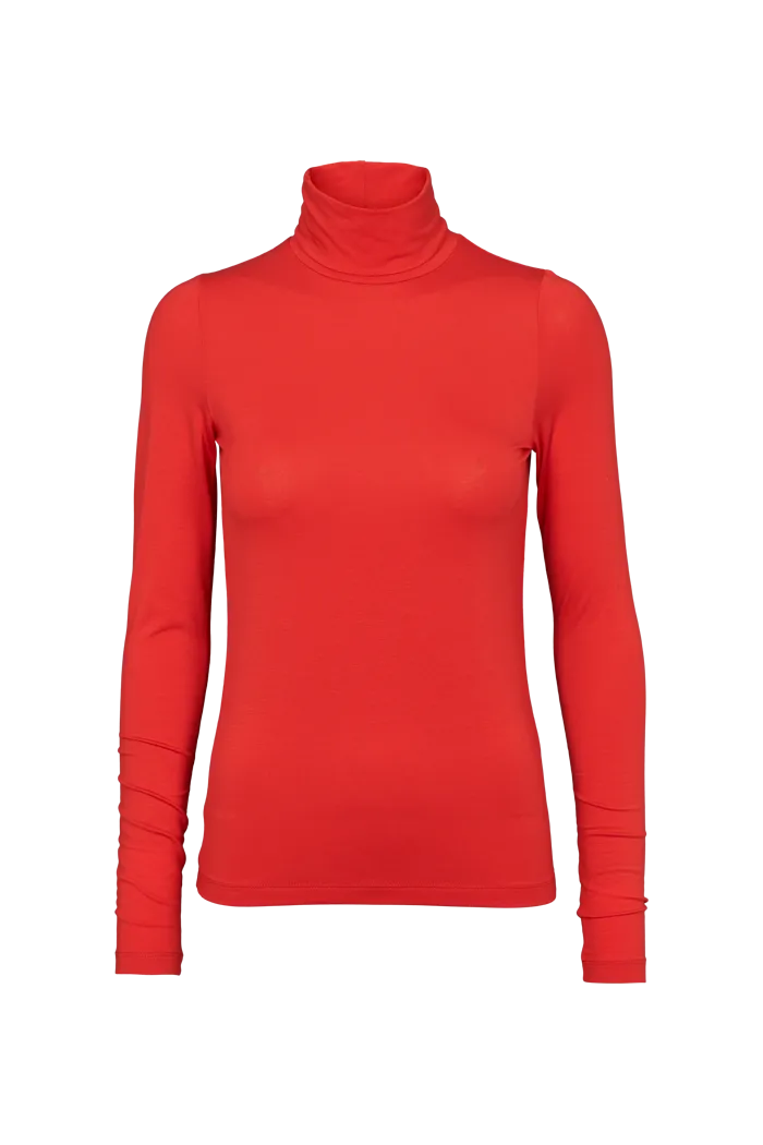basic-apparel-joline-t-neck-shirt-rot-tencel-slim-fit image 1