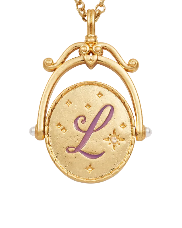 fable-england-l-initial-lavender-gold-halskette-initial image 1
