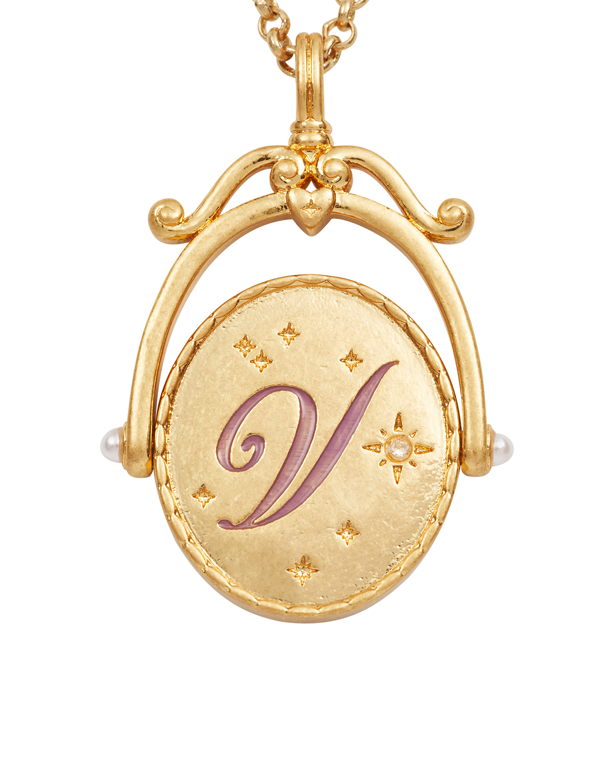 fable-england-v-initial-violet-spinner-halskette-gold image 1