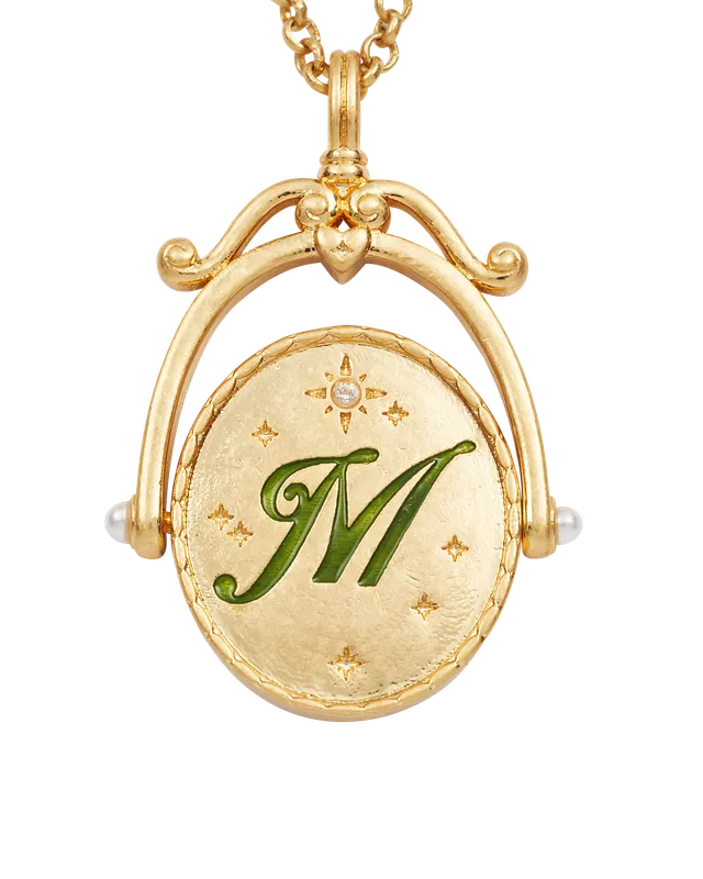 fable-england-m-initial-magnolia-halskette-gold image 1