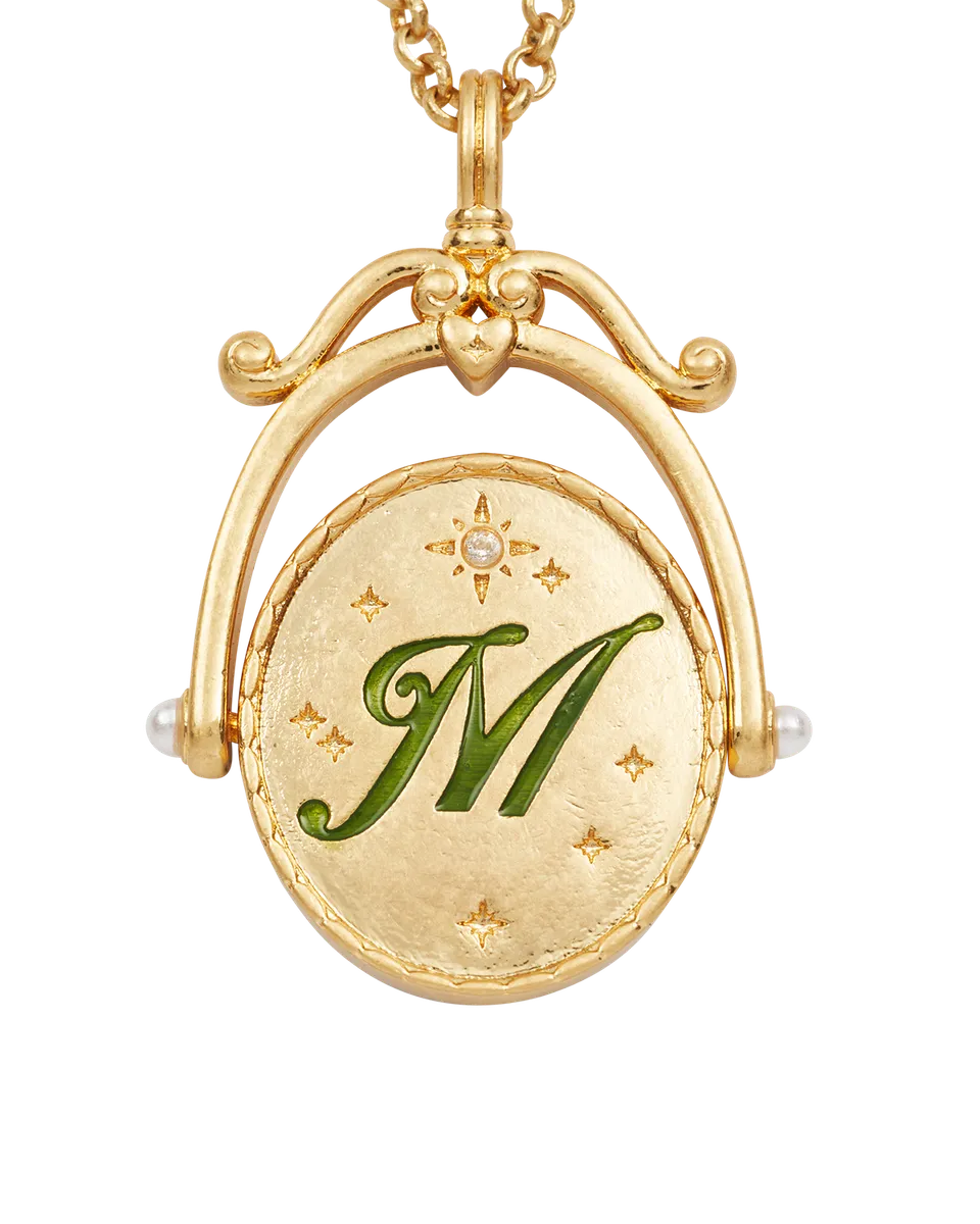 fable-england-m-initial-magnolia-halskette-gold image 1